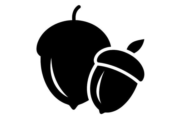 Acorn Nut Clip Art Black Silhouette: A Minimalist Design Essential