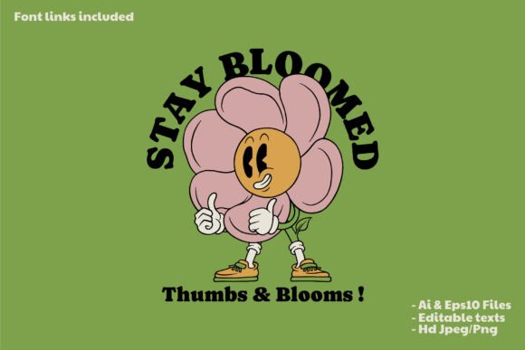 Cheerful Flower Mascot Raising Thumbs: A Versatile Design for Brand Identity