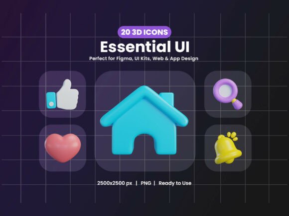 Essential UI 3D Icons: Enhancing Modern App and Web Design with Chubby Style