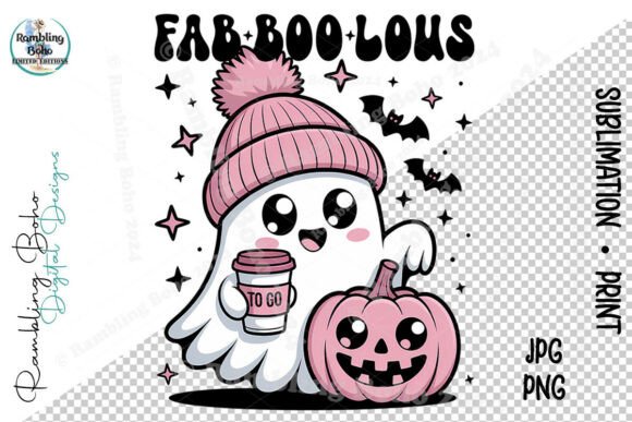Fab-Boo-Los Boujee Ghost Halloween Coffe