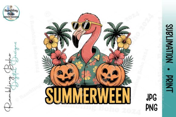 Flamingo Summerween Halloween Summer: Design Magic for Creative Projects