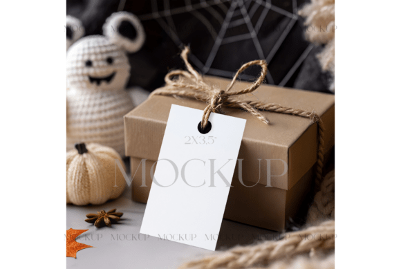Halloween Gift Tag Mockup for Spooky Branding