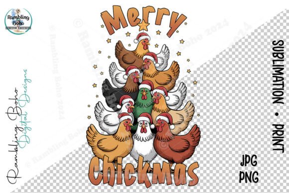 Merry Chickmas Christmas Tree Funny Farm