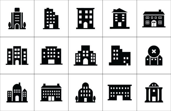 Minimalist B W Building Icons: The Modern Design Solution for Urban Visual Storytelling