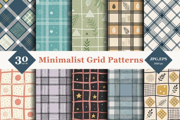 Minimalist Grid Seamless Patterns 01: A Practical Design Resource for Versatile Creative Projects