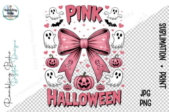 Pink Halloween Cute Pumpkins Coquette: A Versatile Design for Creative Projects