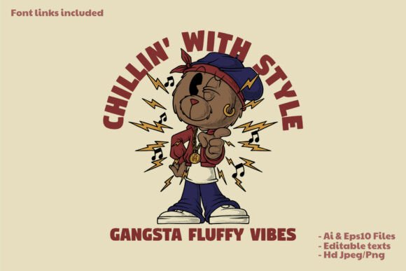 Retro Bear Mascot in Hip-Hop Style: A Bold Visual Identity for Modern Brands