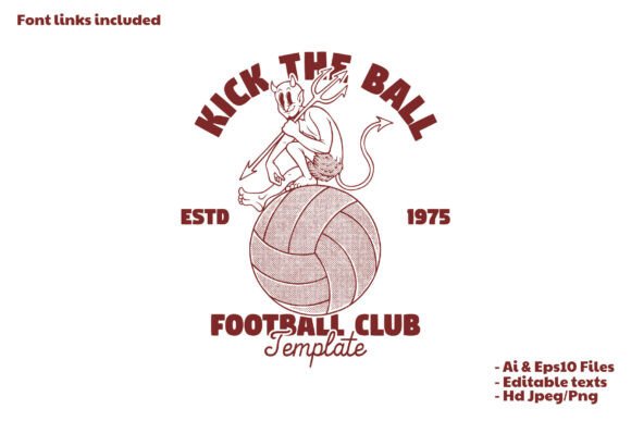 Retro Devil Mascot Sitting on Ball: A Dynamic Visual Asset for Brand Identity