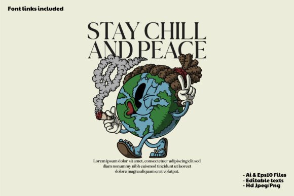 Retro Smoking Earth: A Bold Mascot for Unique Branding