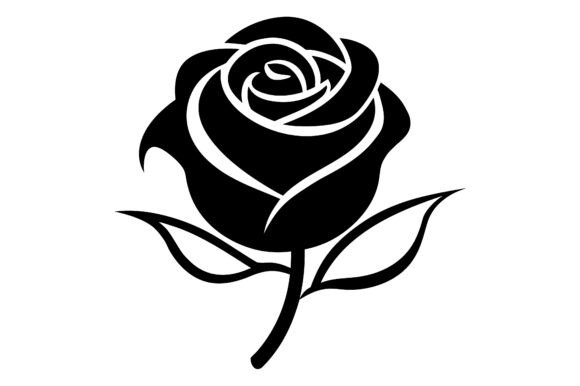 Rose Clip Art Black Silhouette Line Art: A Minimalist Design Essential
