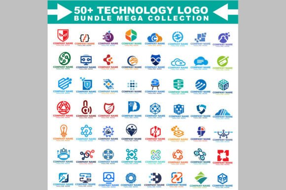 Technology Logo Mega Bundle – 50 Modern: A Practical Resource for Building Tech Brand Identities